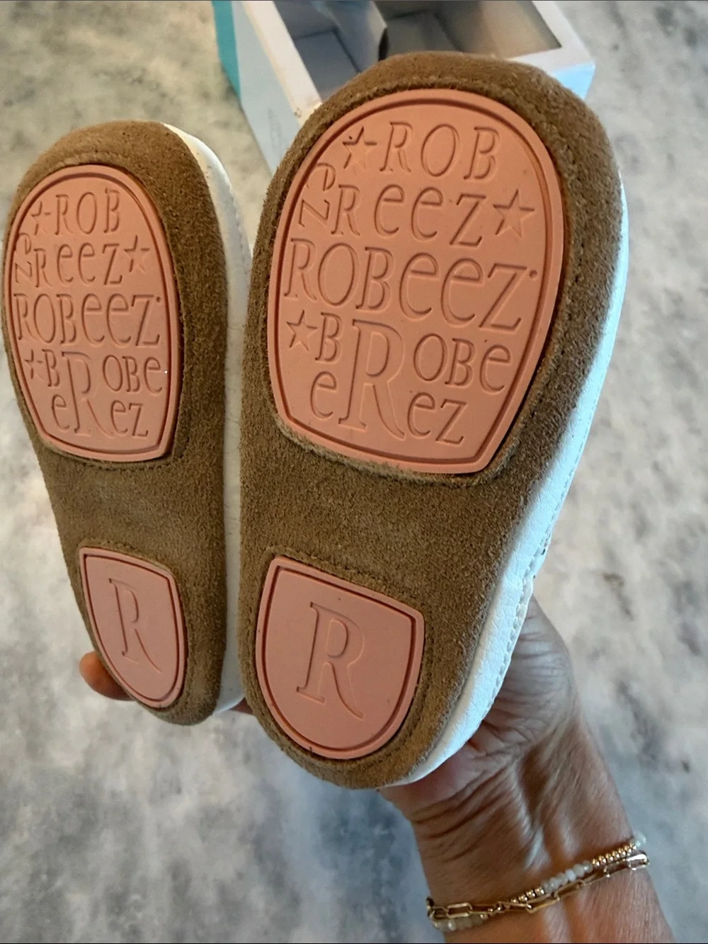 Robeez Pink and White Baby Walker Shoes